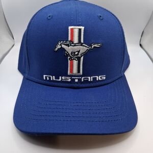 Ford Mustang Blue Cap with Embroidered Logo